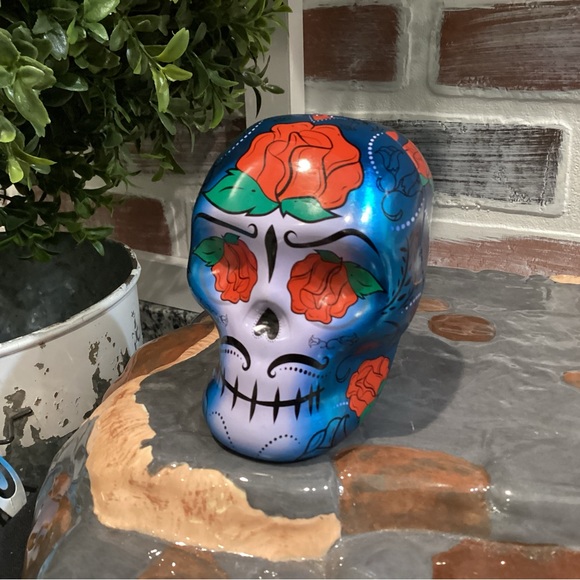 Other - “3/$15 - Halloween Skull Tin Container - Very Gently Used